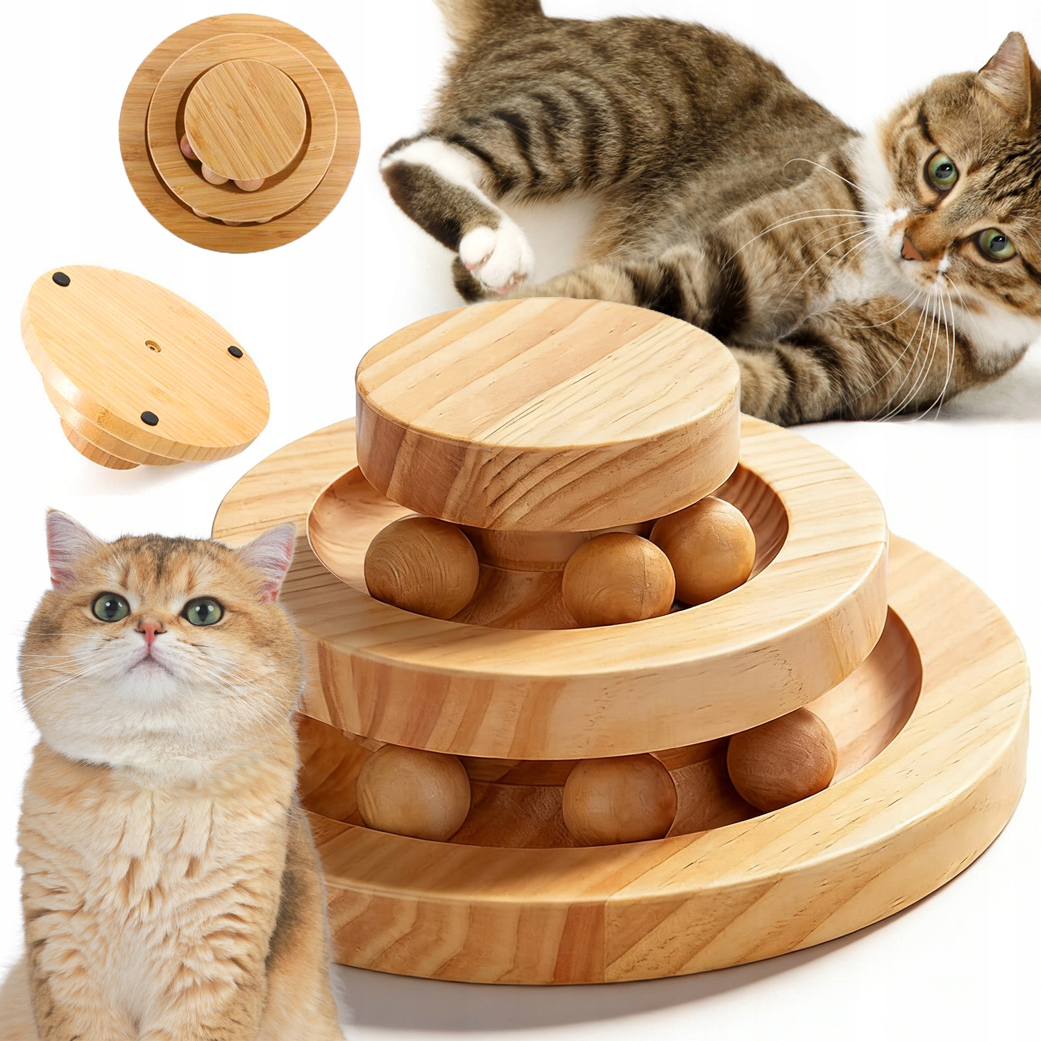 Levně Hračka Pro Kočky Track Ball Tower Roller Interaktivní Hra Pro CVIČENÍ3 Úrovně
