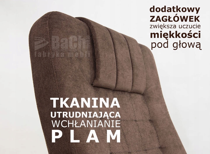 FOTEL GRANDE DLA SENIORA BRĄZ FINKA DO SALONU DO PRZEDPOKOJU DO POKOJU 48h Wysokość mebla 109 cm