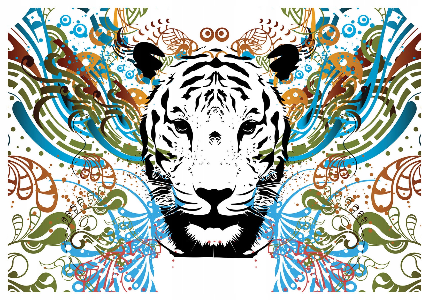 Fototapeta Tygr Abstrakce Barevný vzor do pokoje 208x146 lepidlo