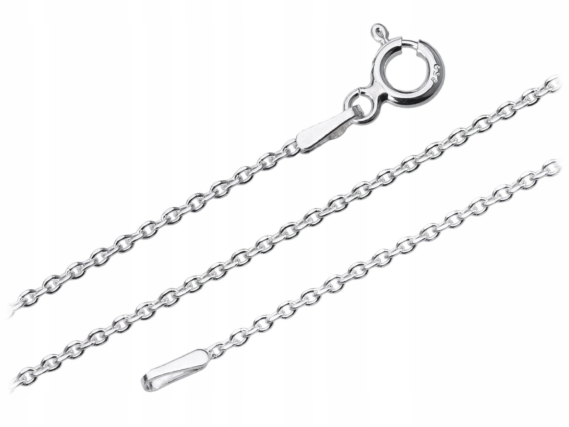 Krátký Stříbrný Dámský Tenký Řetízek Ankr Diamantovaný 1,4mm 65 cm