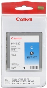 Canon Ink PFI-102 Cyan iPF-500, 600, 700 CF0896B001
