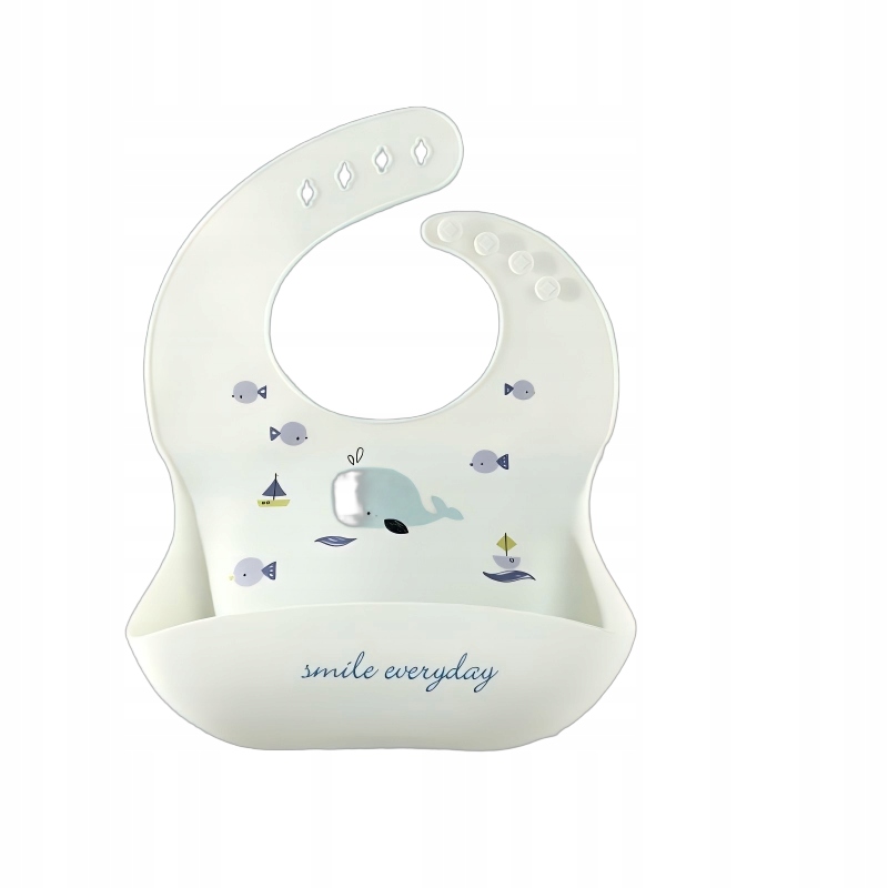 MUSHIE SILIKONOWY ŚLINIAK Z KIESZONKĄ WIELORYBKI