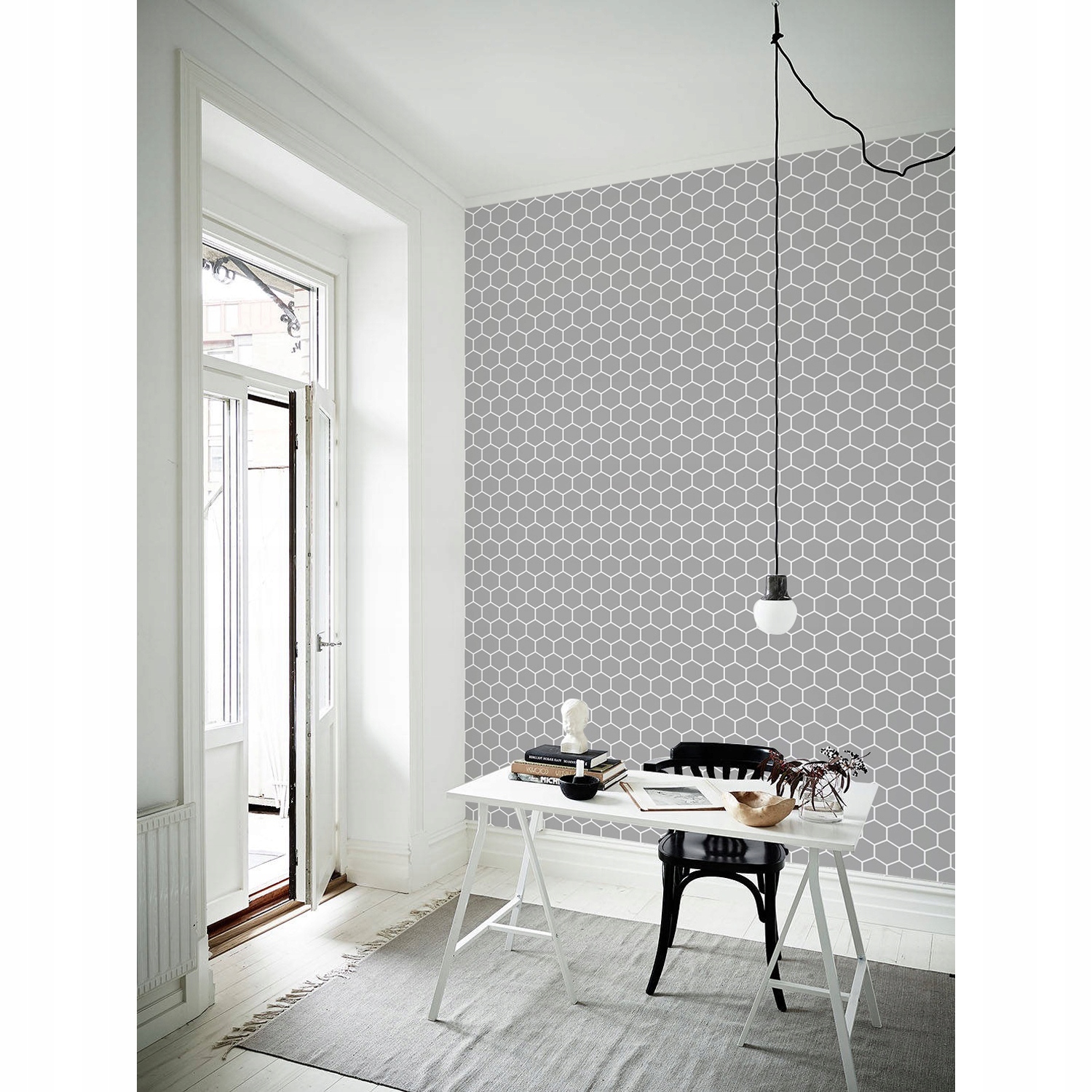 

Tapeta ścienna Szare wzory plastra miodu 360x250cm