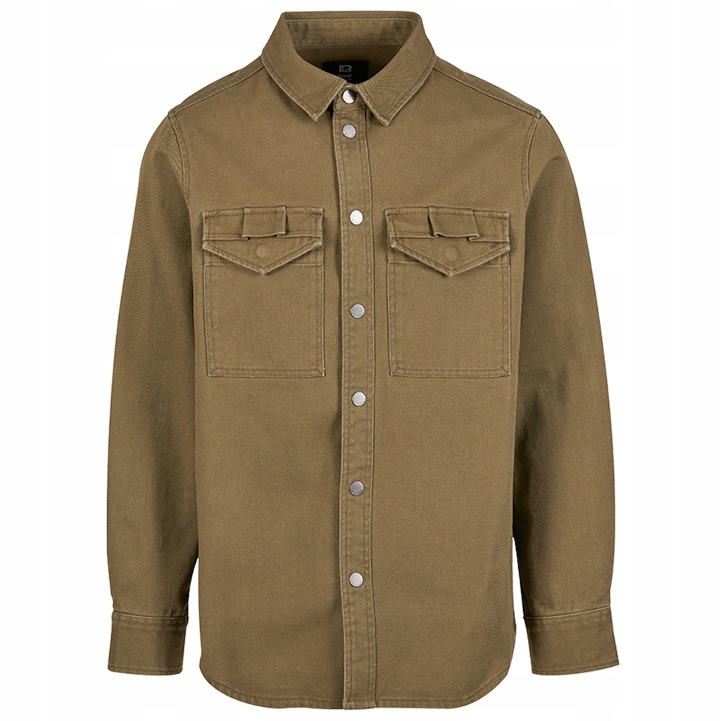 Bavlněná košile s dlouhým rukávem Brandit Heavy Twill Shirt Olive XXL
