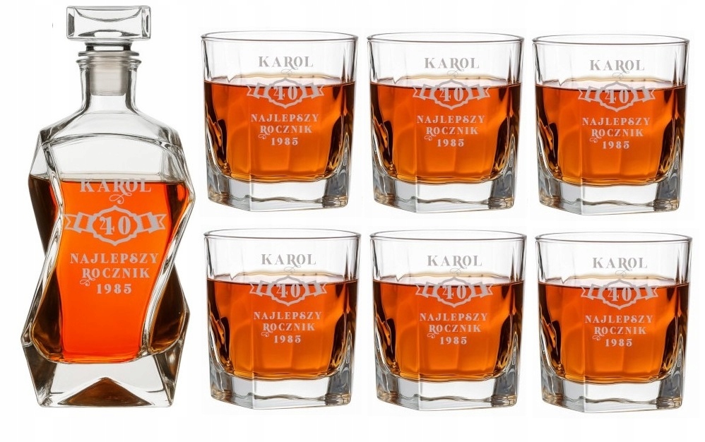 Sada na whisky s gravírovaním Karafka a 6 pohárov na darček Marco