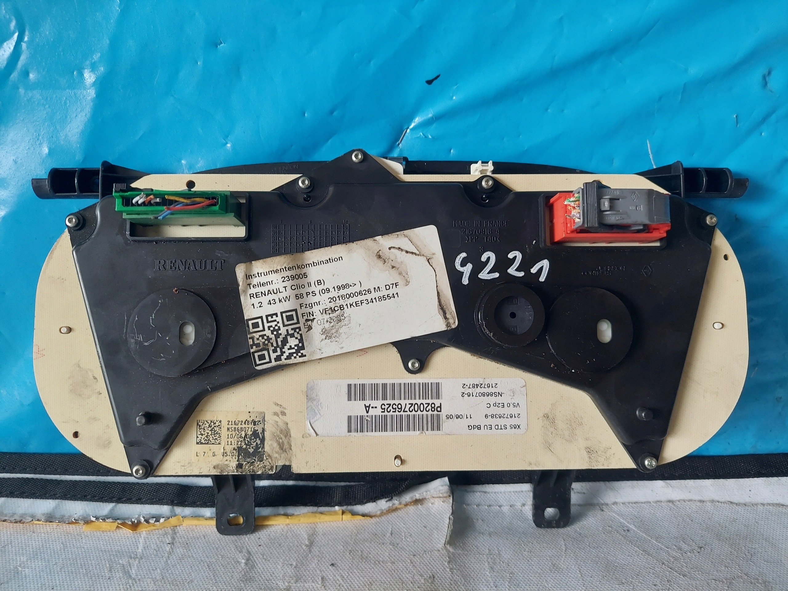 dials clock CLIO II 1.2 B P8200276525A