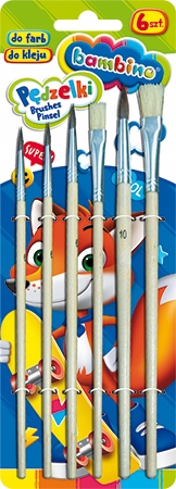 

Pędzelki Pędzle Szkolne Bambino 6 Sztuk
