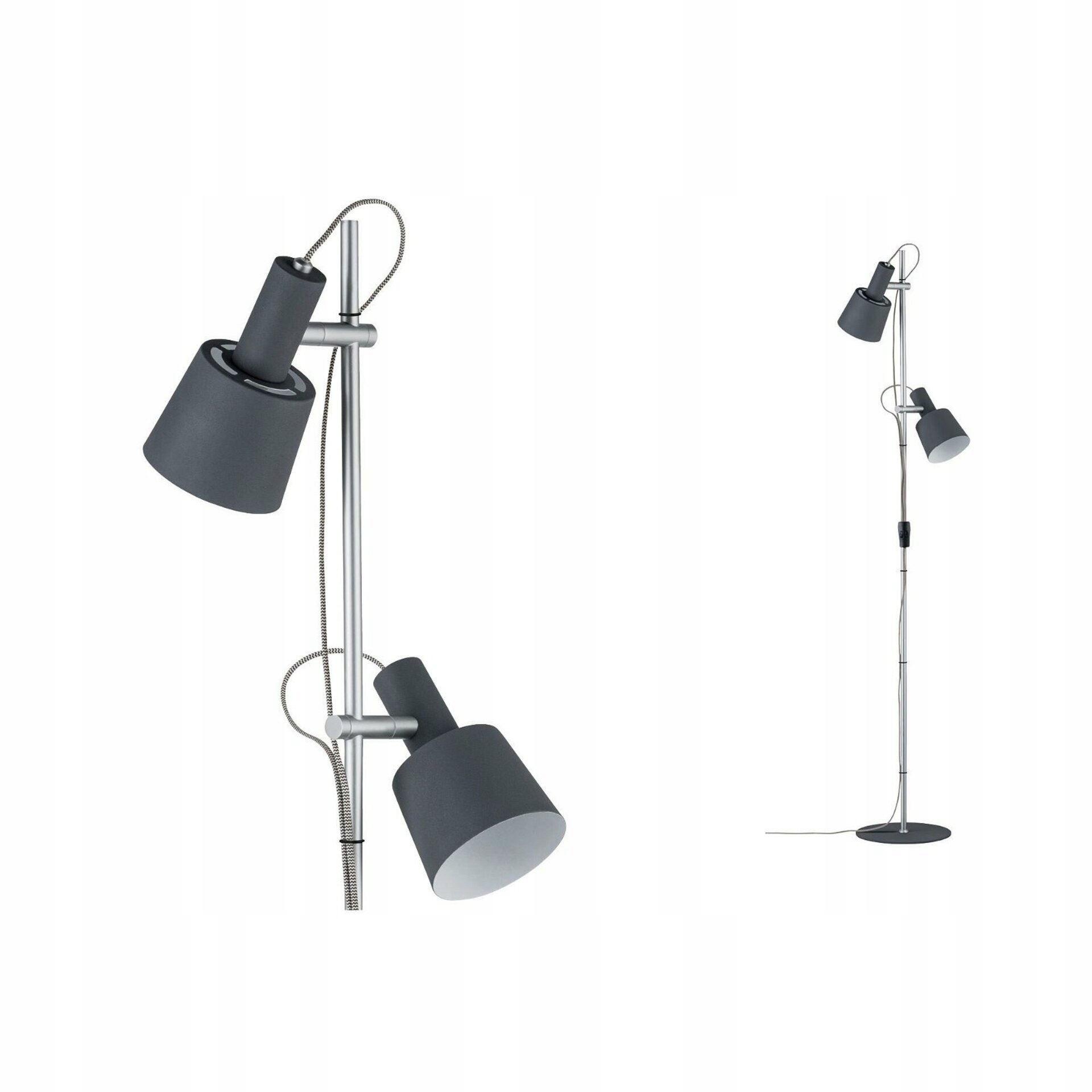 Stojacia lampa Paulmann Neordic Haldar 2-ramenná šedá/chróm 79690