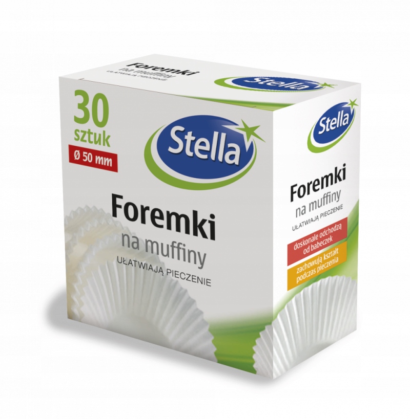 

Foremki Na Muffiny Białe 30 szt Stella muffinki