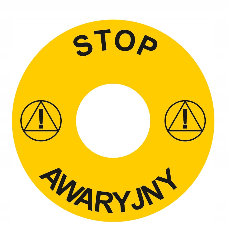 

40 szt Naklejki Stop Awaryjny 6 cm przyciski fi22