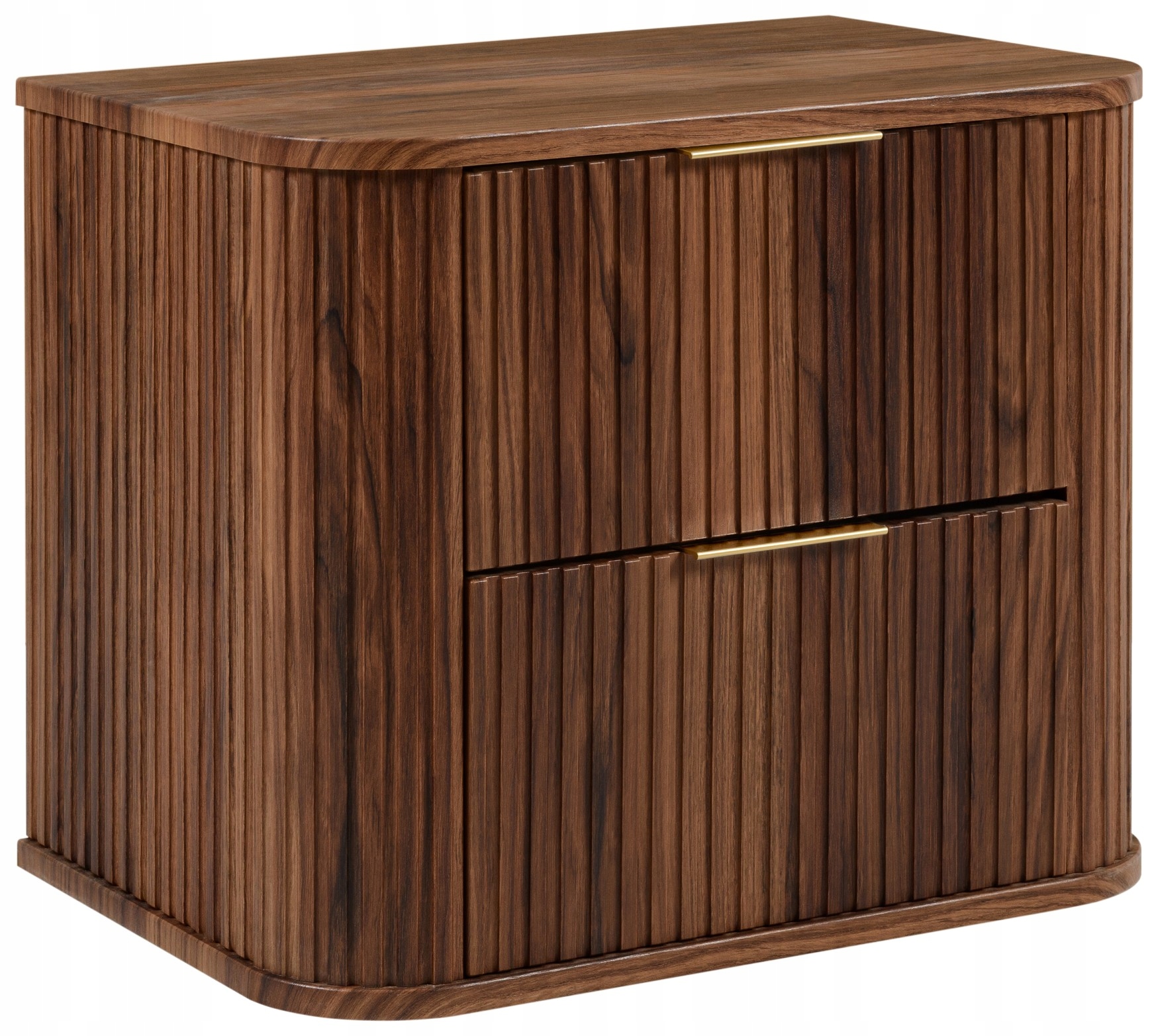 Koupelnová skříňka pod umyvadlo Ryfle Závěsná dub Ořech 60 Oválná přední strana