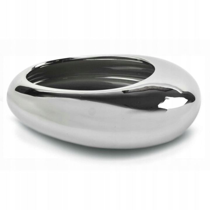 

Doniczka Osłonka ceramiczna srebrna łezka Bonsai