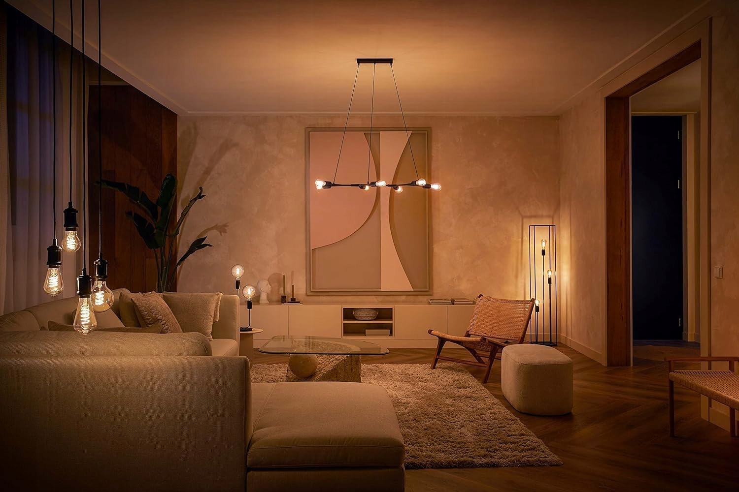 PHILIPS Hue White E27 Filament G125 550lm Ciepłe Światło Dimmable App Alexa — miniatura 3