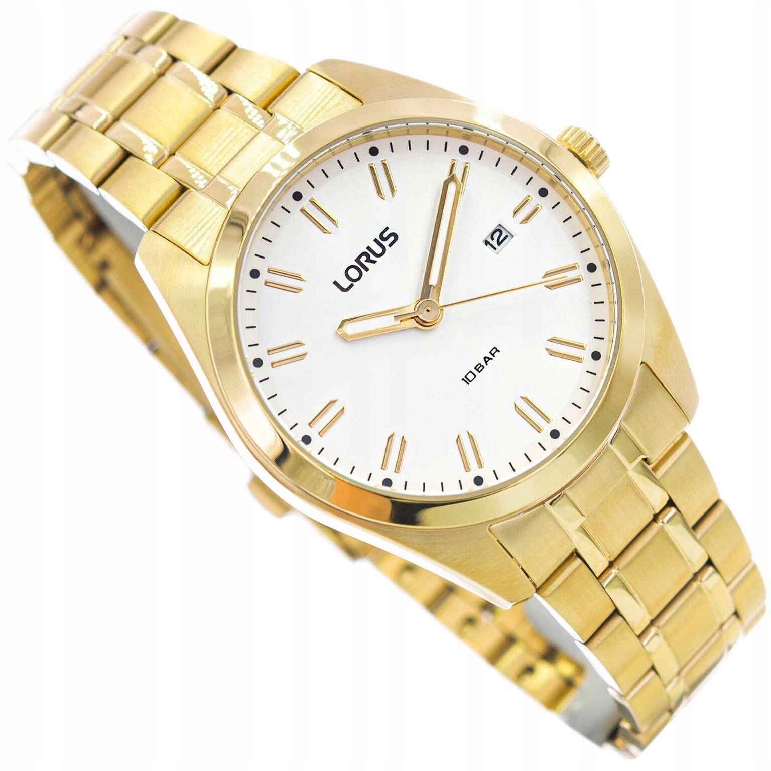 Pánské Hodinky Lorus RH982PX9 K Obleku Zlaté Na Náramku Datumovka