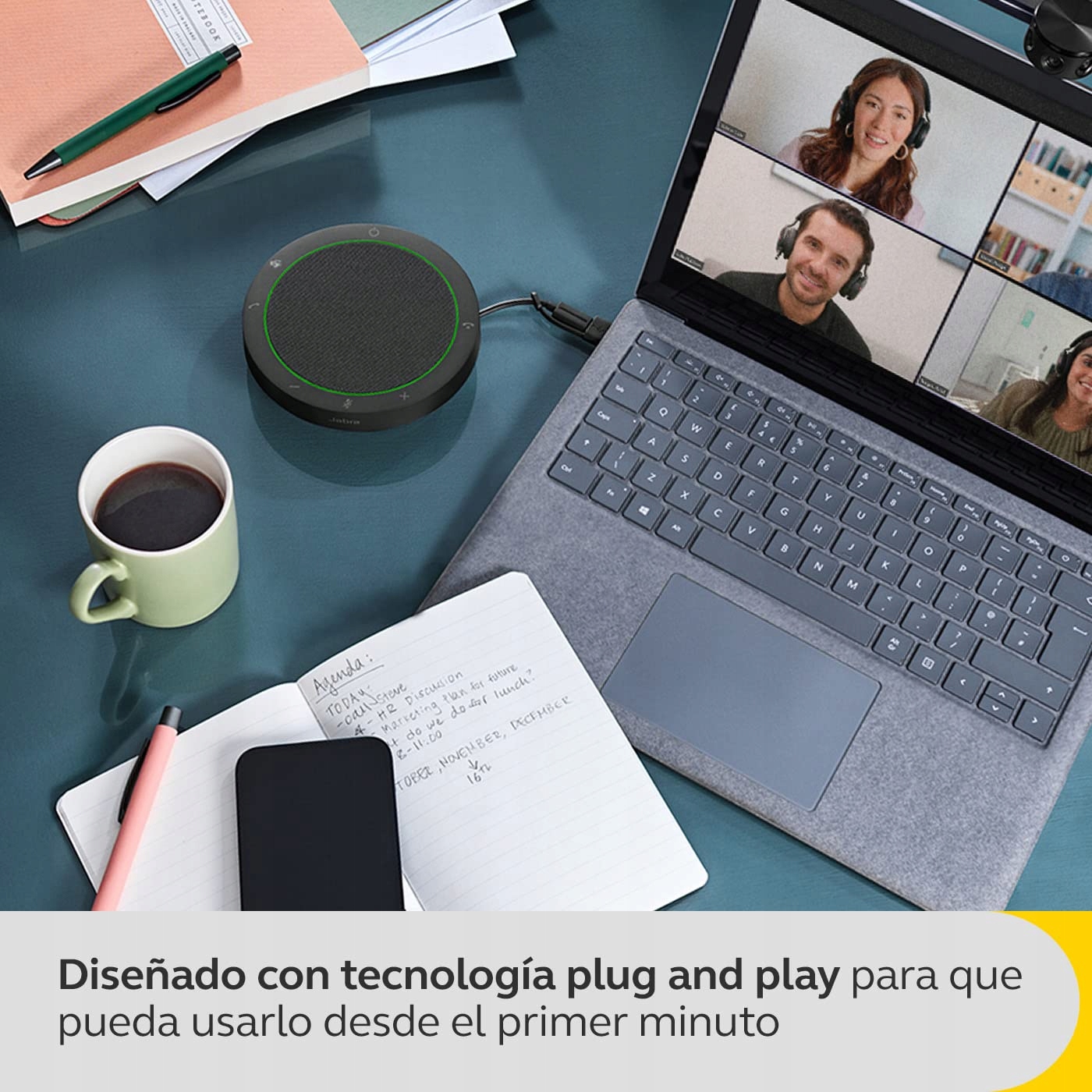 JABRA Speak2 40 Przenośny Zestaw Głośnomówiący 4 Mikrofony USB-A USB-C — miniatura 8