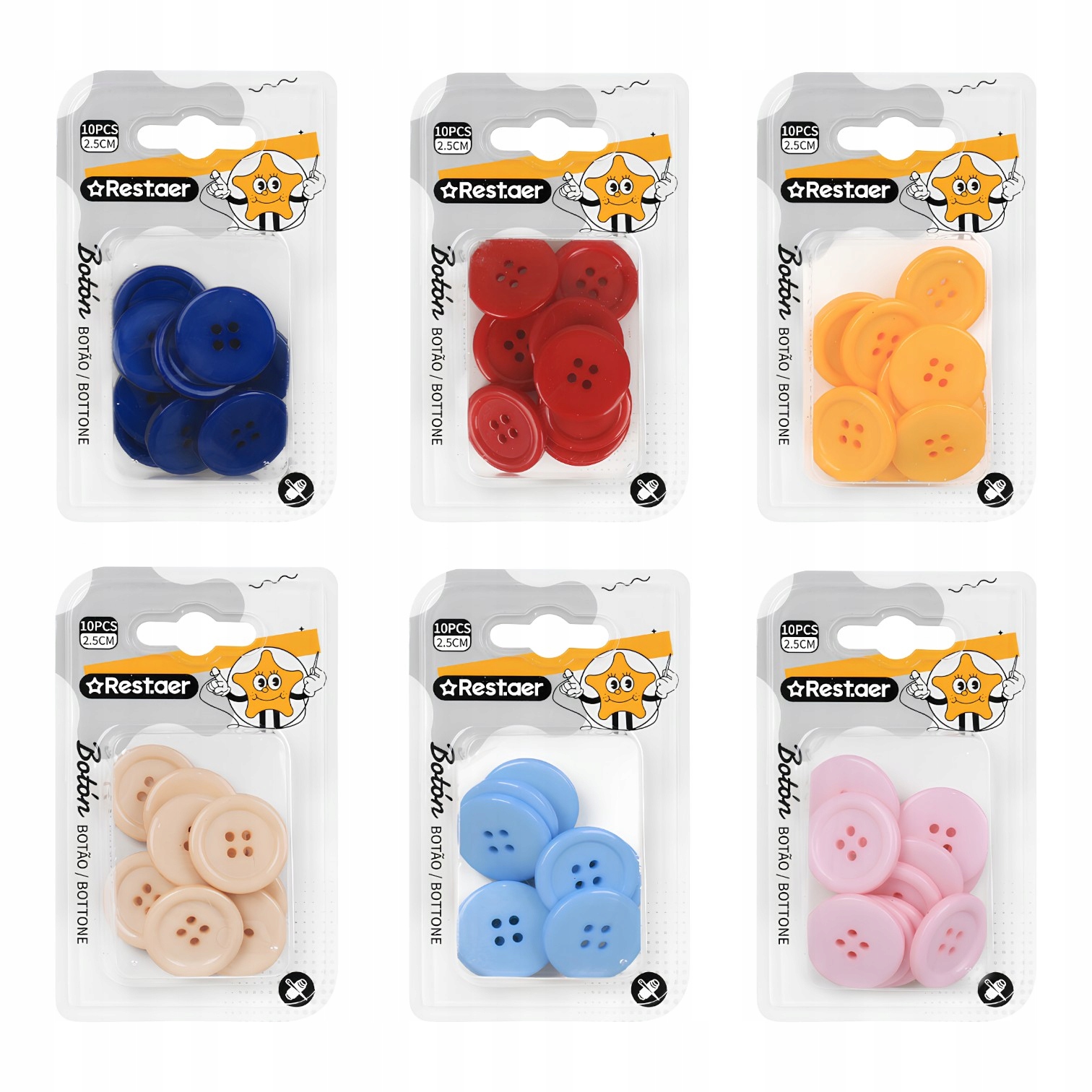 Kolorowe guziki 2.5 cm
