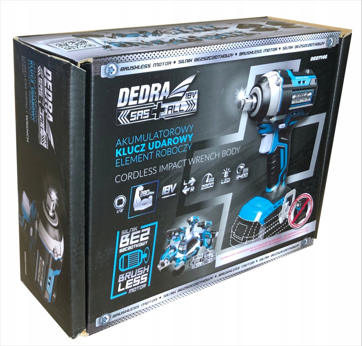Klucz Udarowy 18V Aku 280Nm DEDRA SAS+ DED7146 Marka Dedra