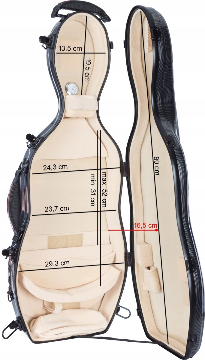 Futerał altówkowy altówka UltraLight 38-43 M-case Czarny Point - Kremowy Kod producenta fba_ultralight_czarny_point_krem