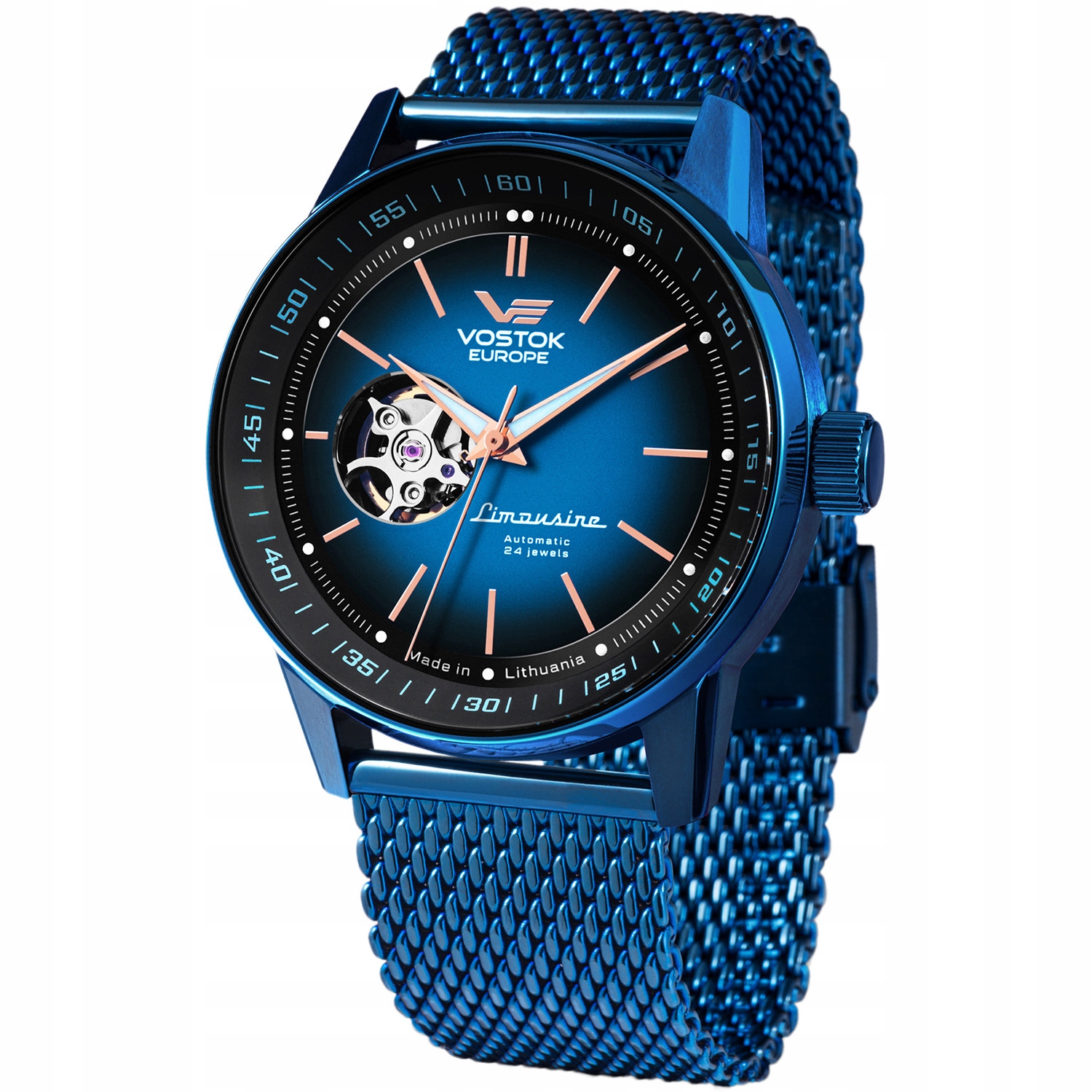 Pánské Hodinky Vostok Europe NH38A-560D681B modrý náramek
