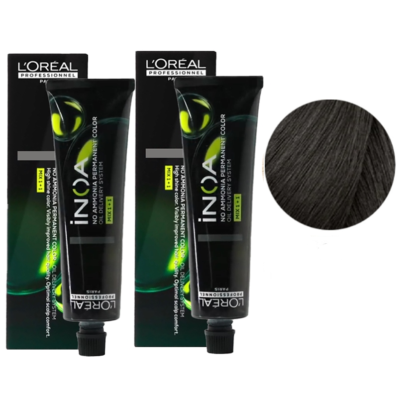 Loreal Inoa 5 barva bez amoniaku 2x 60g světle hnědá sada