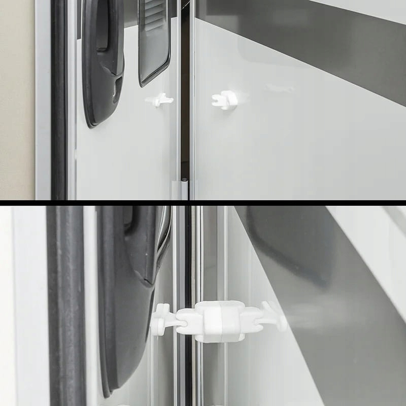 Blokada drzwi Ruchomy zatrzask zaczep stoper Biały Numer katalogowy części 214/057-1