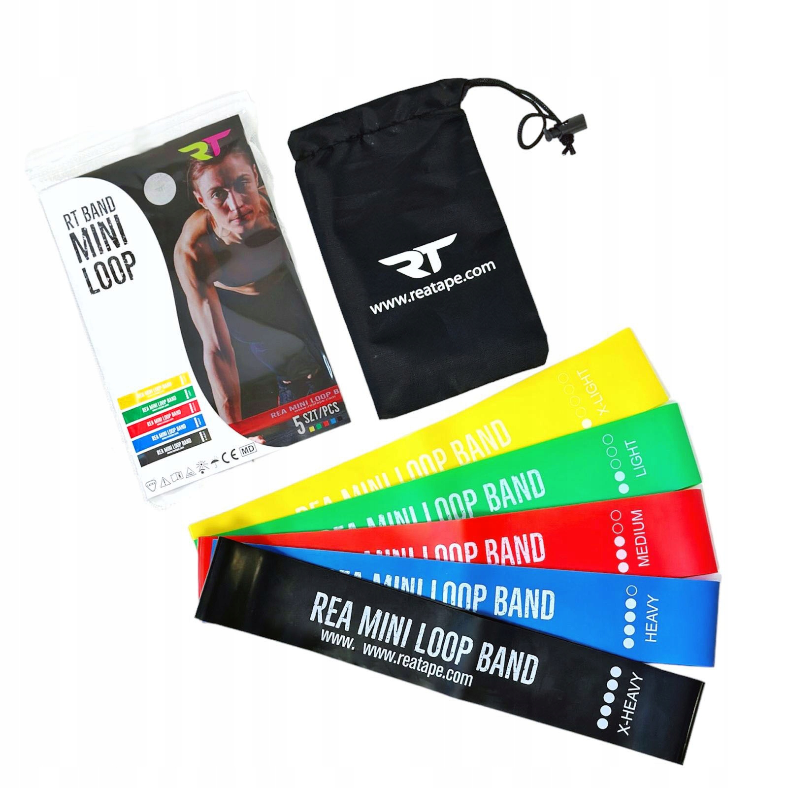 ZESTAW 5 GUM DO ĆWICZEŃ RT BAND MINI LOOP FITNESS