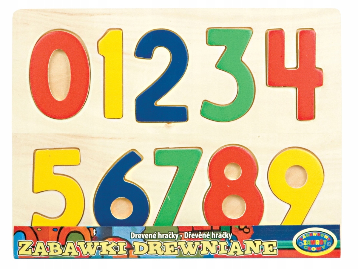 UKŁADANKA DREWNIANA KOLOROWE CYFERKI
