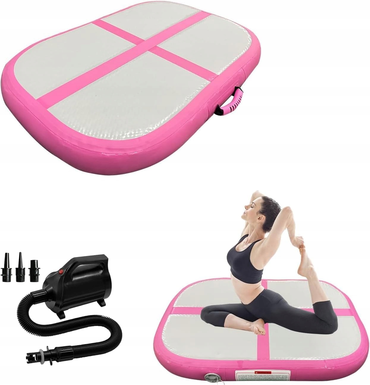 Mata gimnastyczna Ppxia 100x60x20 cm AirBlock AirTrack Pompowana do skoków