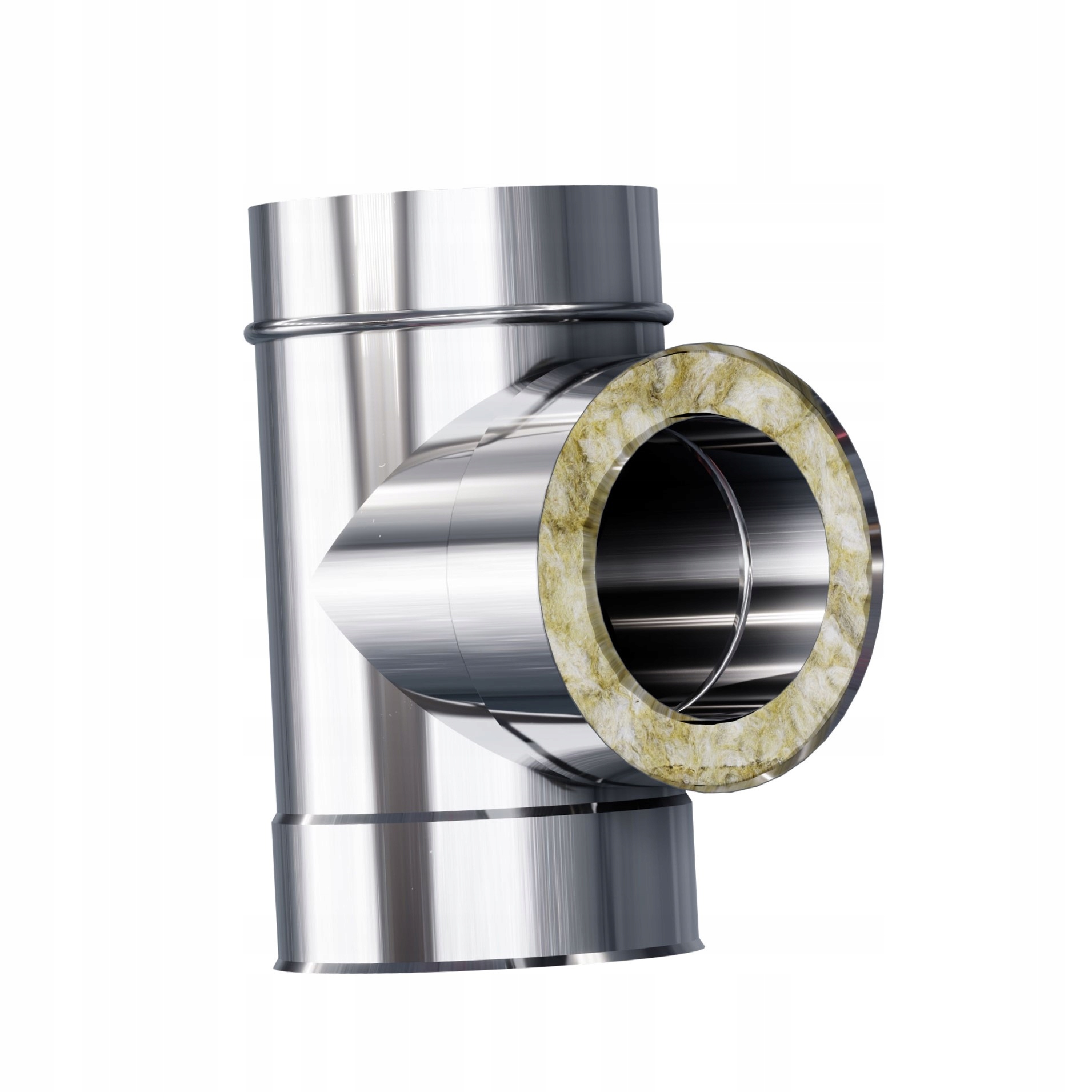 Kzd Slim T-rozdělovač izolovaný fi 140 1,0 mm 90 stupňů komín vložka ocel žár