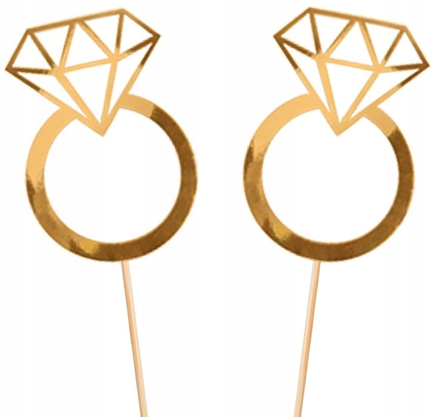 TOPPER NA WIECZÓR PANIEŃSKI PIERŚCIONEK ZŁOTY 2SZT