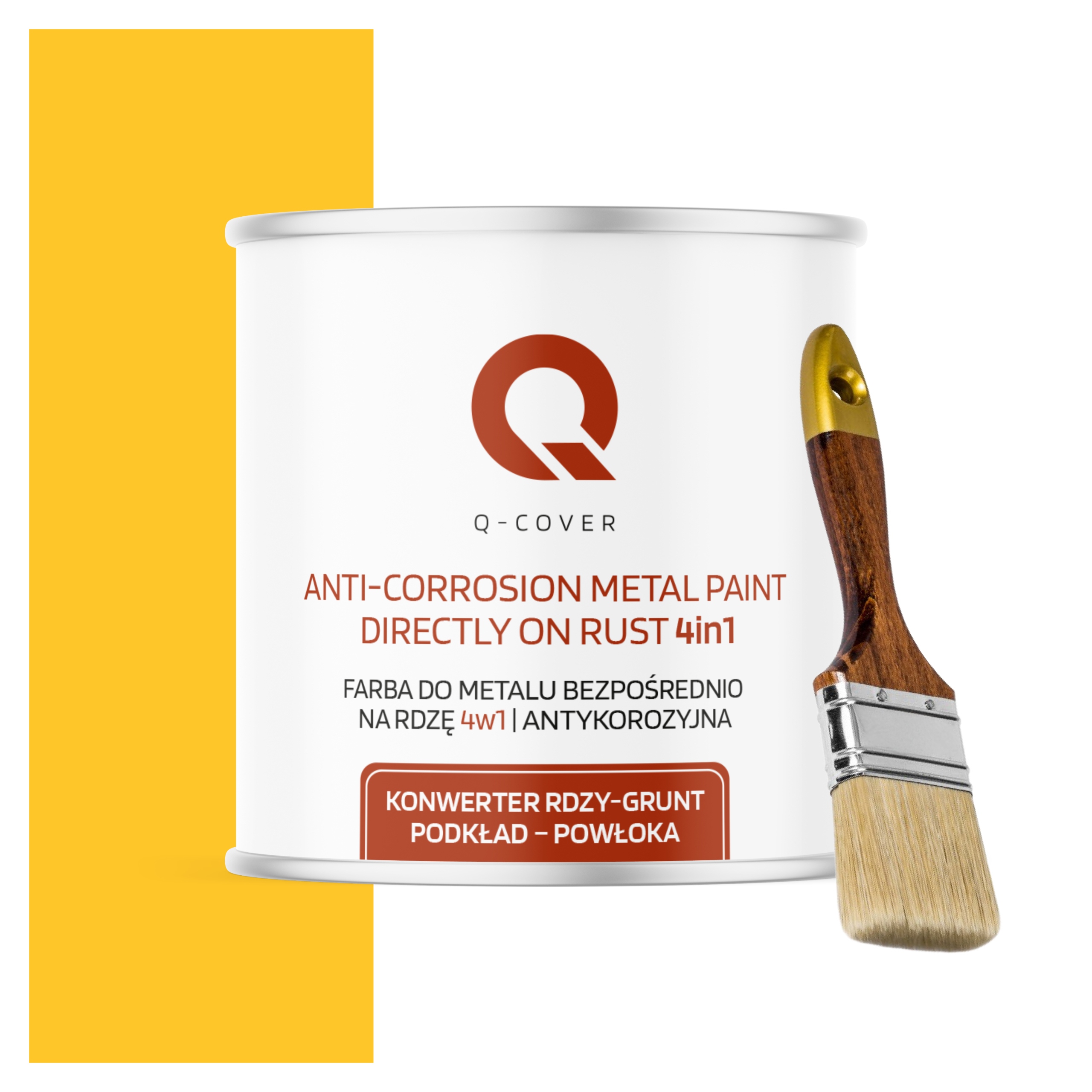 Farba na kov Antikorózna 2.5L Lesk Farba Žltá Výstražná Štetec