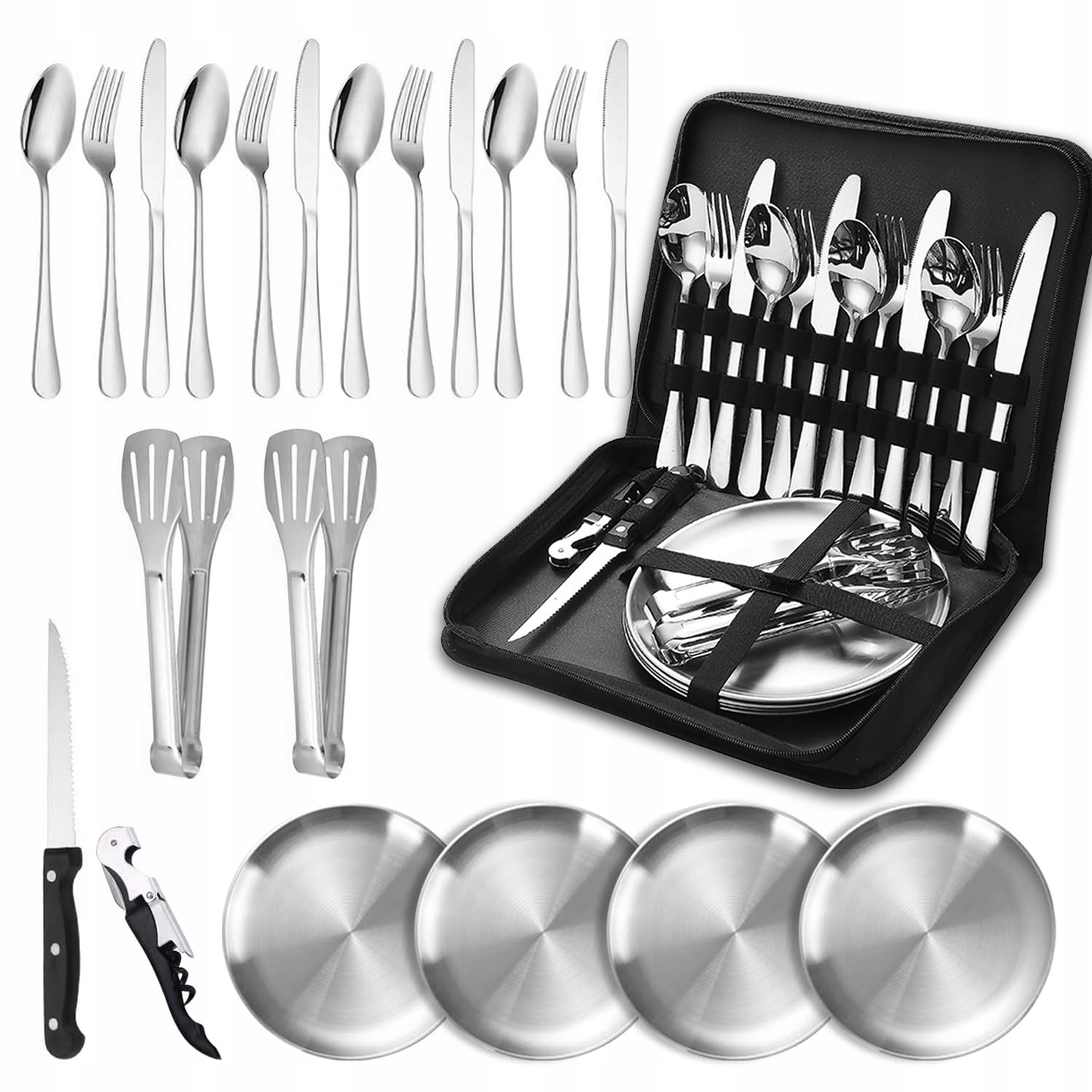 Naczynia Turystyczne kempingowe sztućce Kemping naczyń Biwak Zestaw