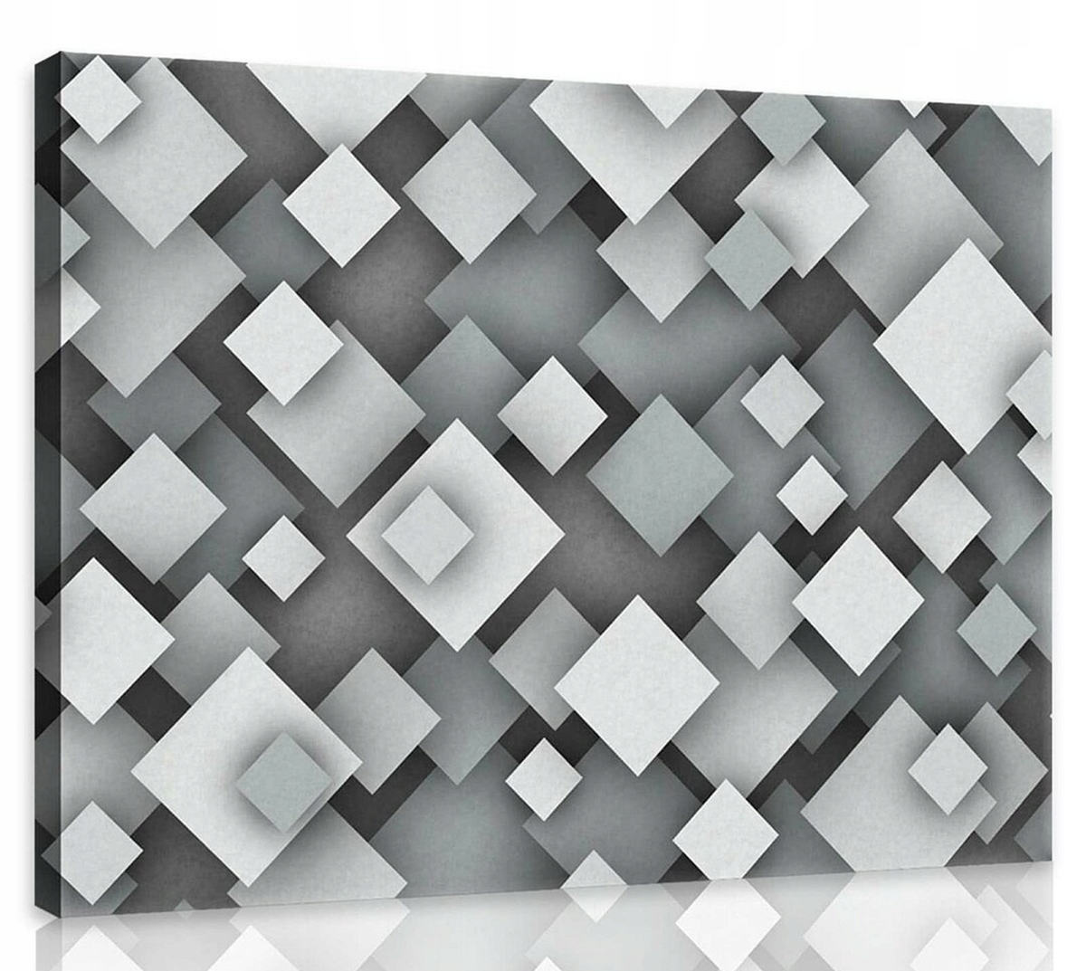 Obraz Na Plátně Canvas 100x75 Šedá Abstrakce Čtverec Geometrie 3D