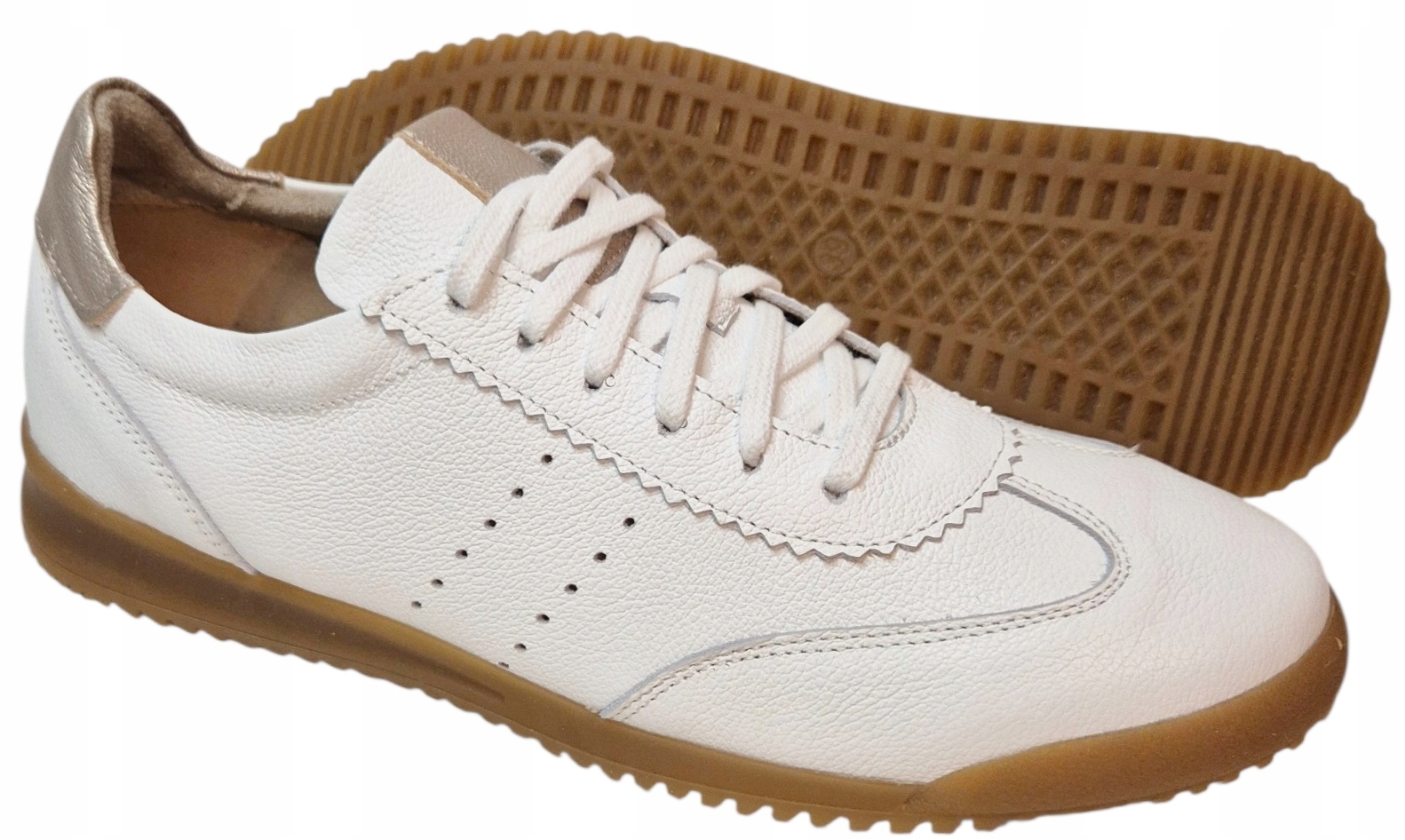 Gamis 8182 Tenisky Bílá Zlatá přírodní kůže vel 37