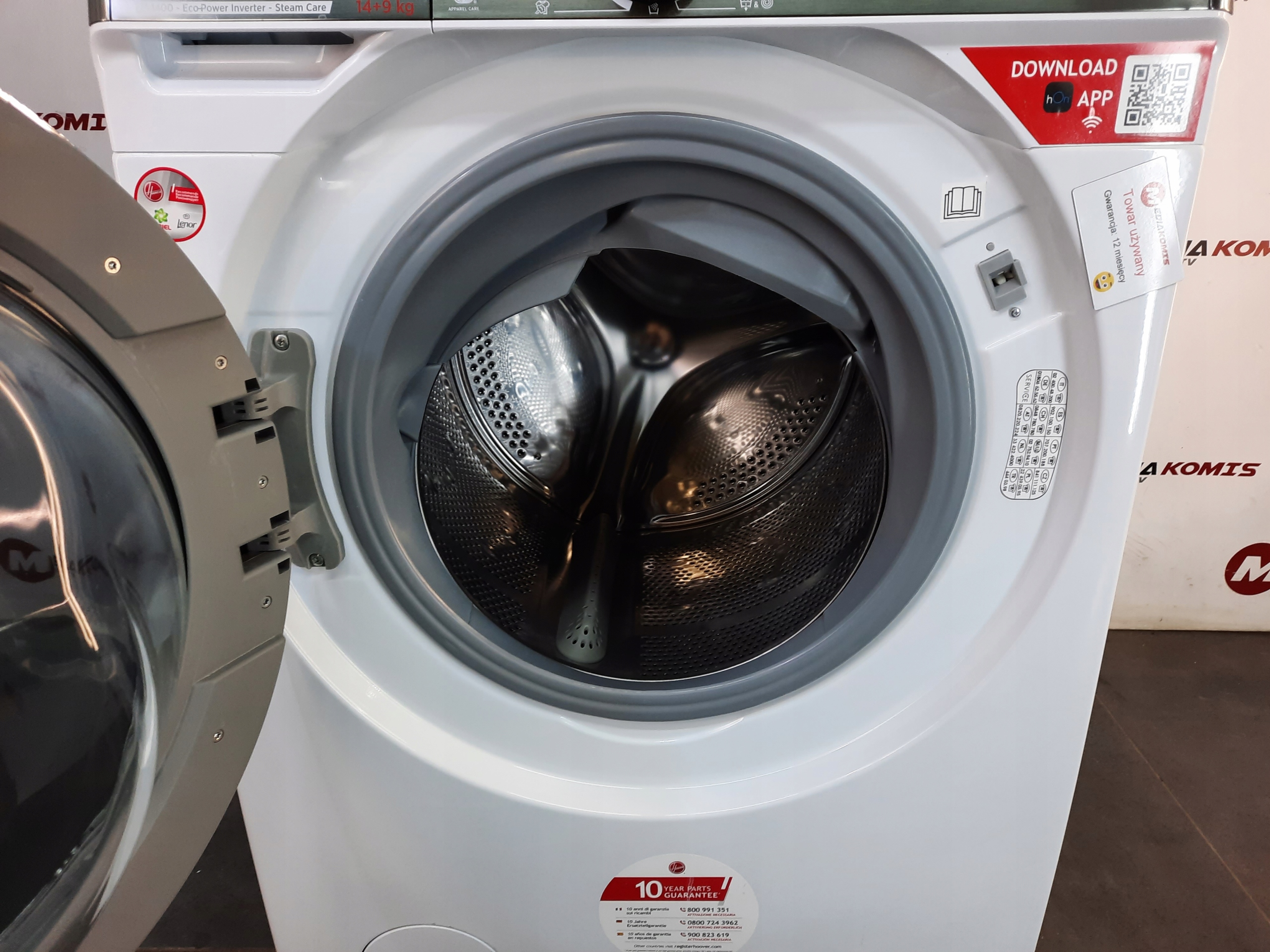 PRALKO-SUSZARKA HOOVER H5DPB4149AMBC-S Klasa A+/14/9kg Model H5DPB4149AMBC-S