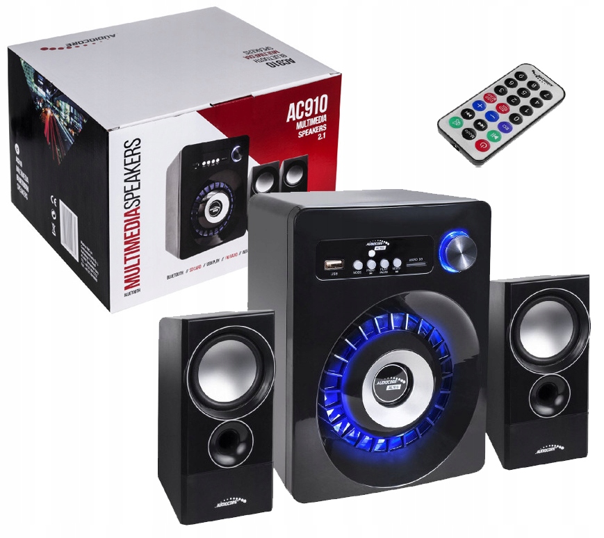 Zestaw głośników Bluetooth AC910, radio Fm, gn. kart Tf, Aux, zasilanie Usb