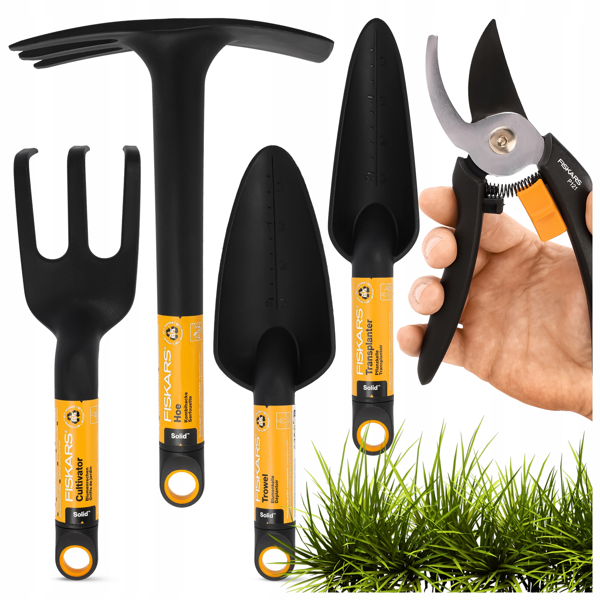 Sada zahradního nářadí Fiskars Solid zahradní nůžky s lopatkami, motyčka 5 ks