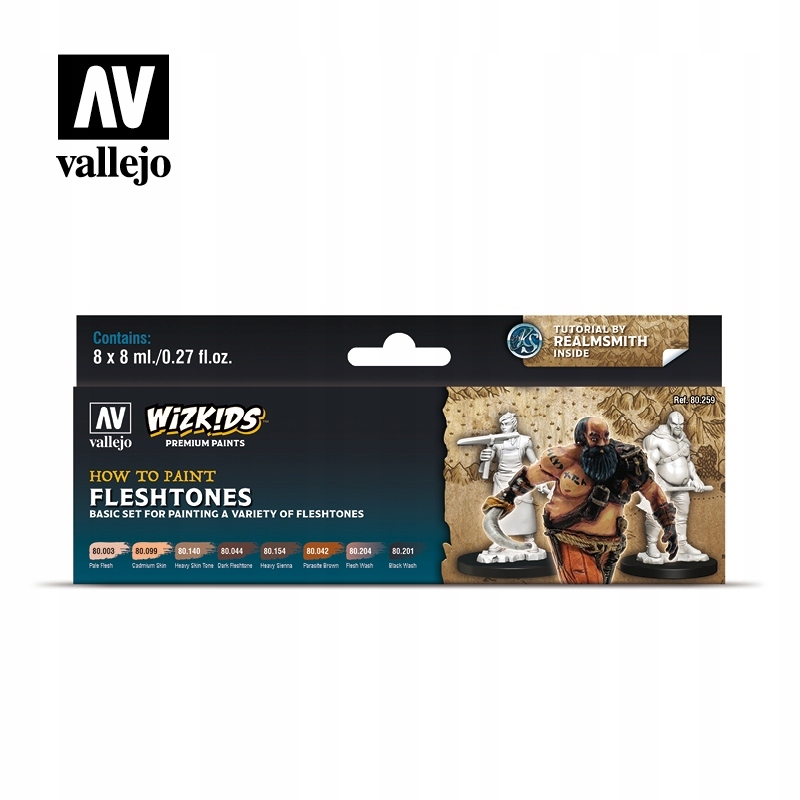 VALLEJO Fleshtones Paint set / Zestaw farbek akrylowych