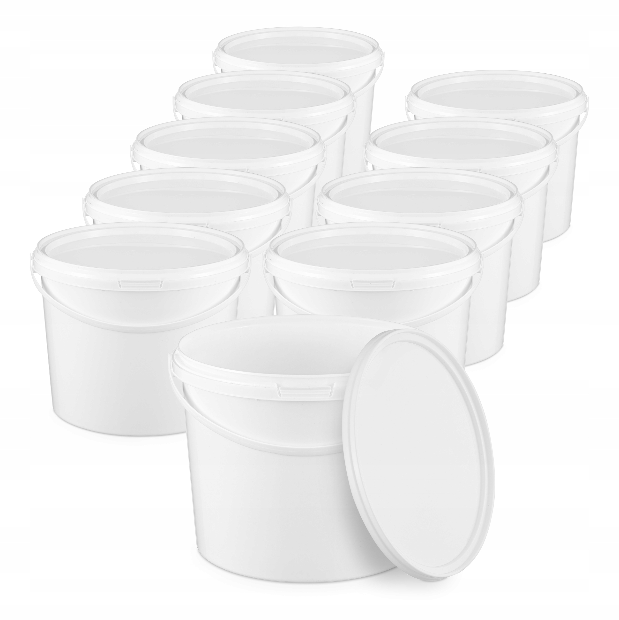 10x Wiadro plastikowe 3 Litr Białe na ŻYWNOŚĆ!