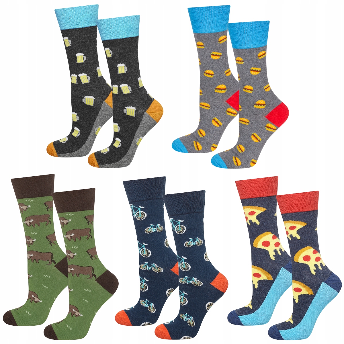 

5x Skarpetki Męskie Soxo Kolorowe Zabawne Prezent