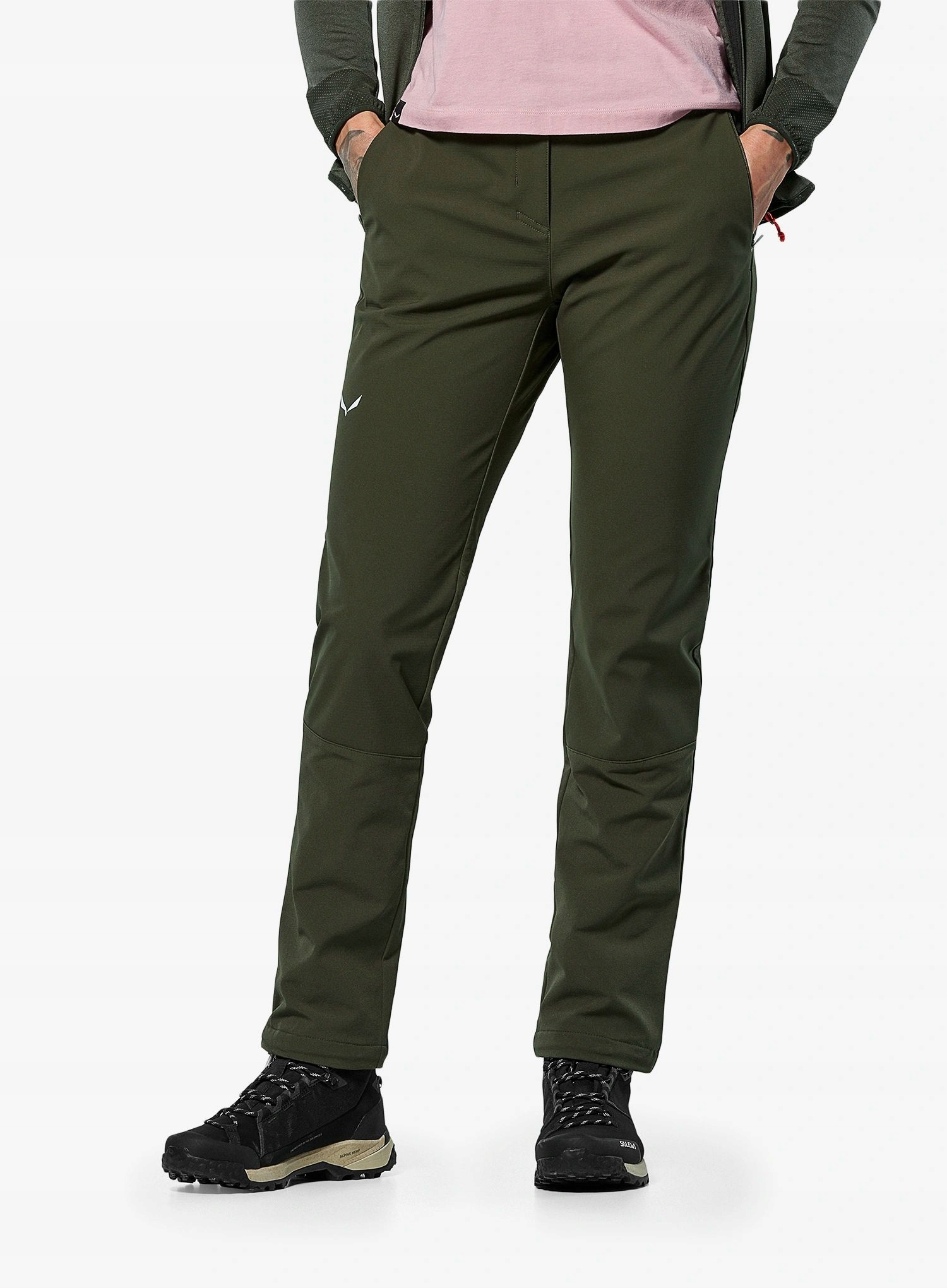 Dámské softshellové kalhoty Salewa Puez Dolomia 2 Pants tmavě olivová 38 (M)