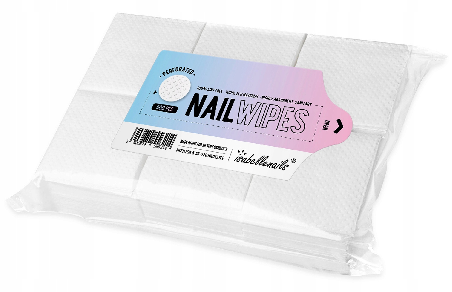 WACIKI BEZPYŁOWE PERFOROWANE MOCNE BIAŁE 600 SZT.