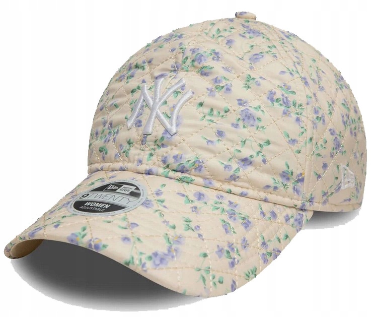 Czapka z daszkiem New Era Nyy Womens Floral Cream 9TWENTY kremowa
