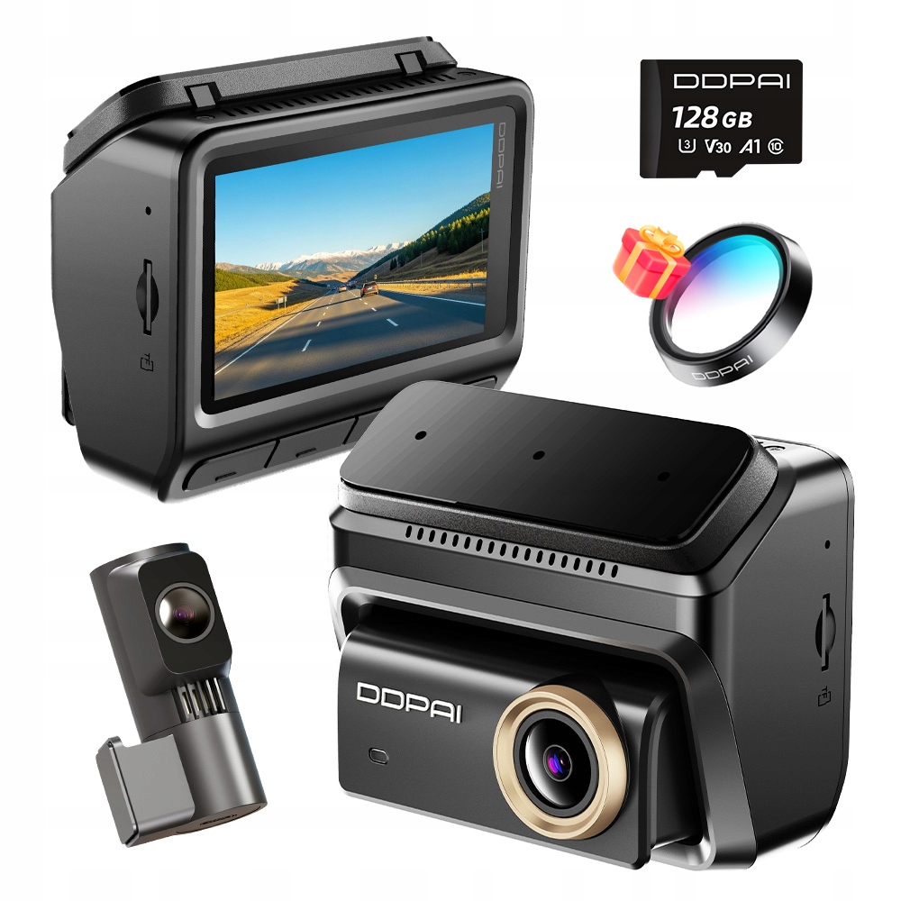 Kamera Automobilová Ddpai Videorekordér Z90 Pro 4K Hdr Přední Zadní 128GB