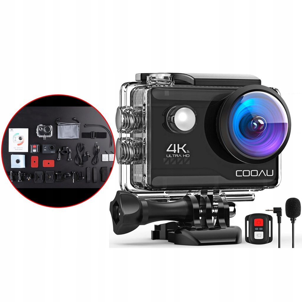 4K Akční Kamera Uhd Wifi Voděodolná 40 M Černá Stabilizace Eis