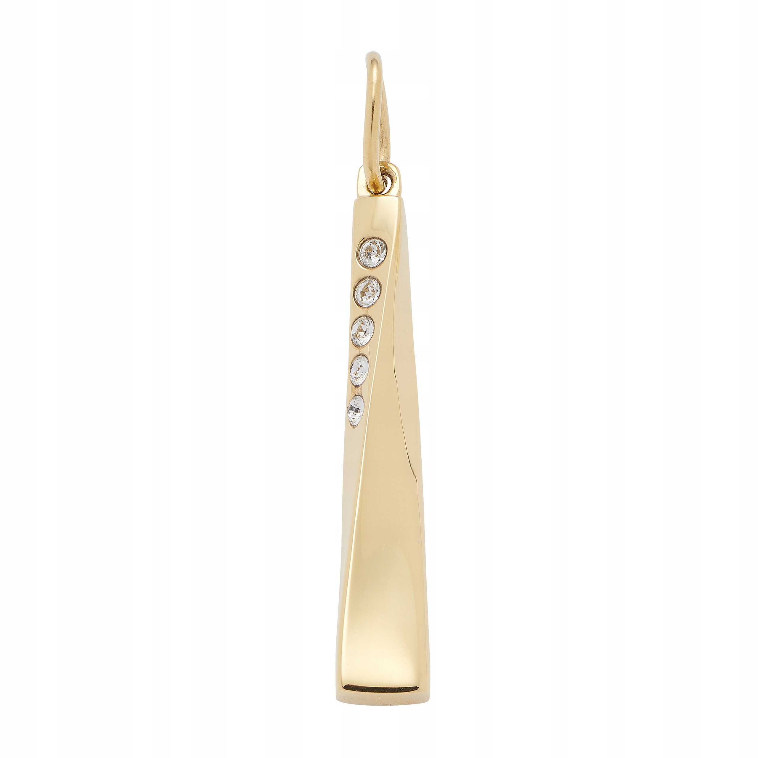 Přívěsek Obdélníkový Zlatý Přívěsek Krystaly Swarovski Ocel