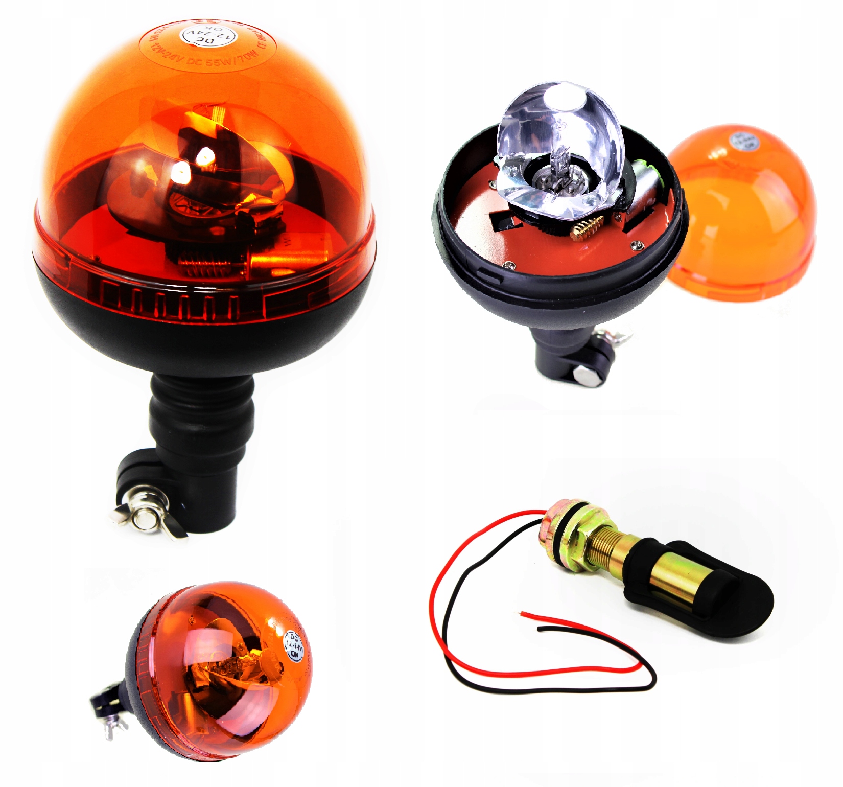 LAMPA OSTRZEGAWCZA H1 12/24V PLUS TRZPIEŃ NA GWINT