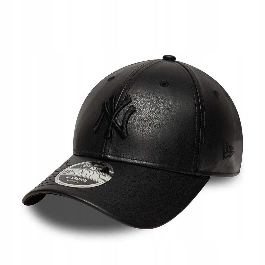 Czapka z daszkiem New Era Ny Mlb Pu 9FORTY M-Crown skórzana New York