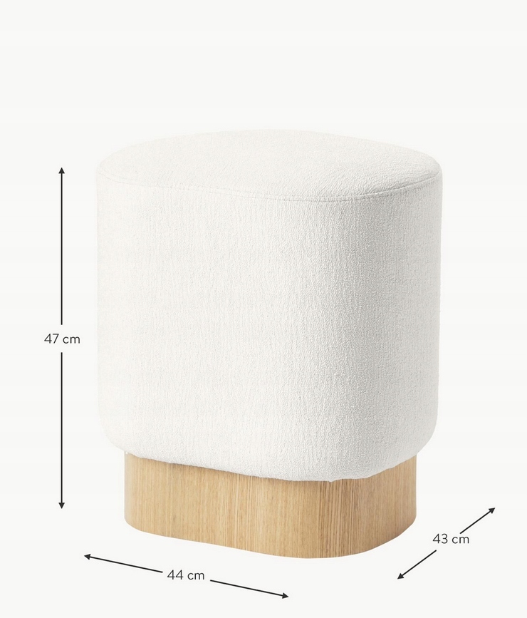 Pufa ALDA zielonkawa w tkaninie TEDDY BOUCLÉ Kod producenta 209902