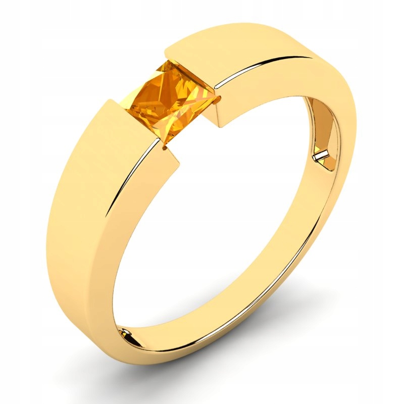 

Pierścionek Złoty Z Kwadratowym Cytrynem 0,40CT